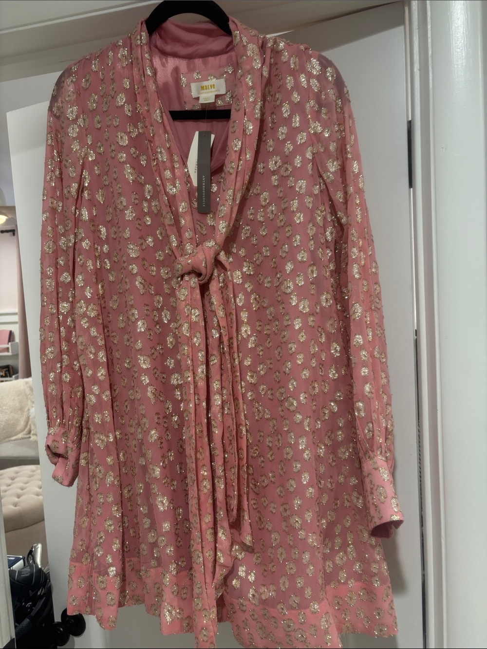 Anthropologie Pink gold metallic could be maternity